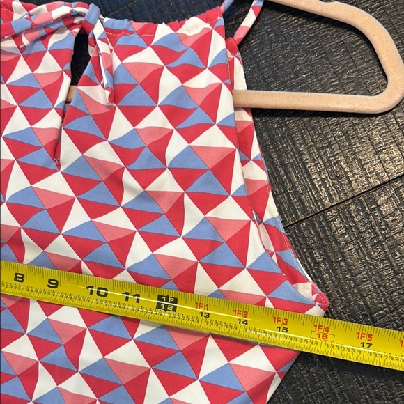 J. McLaughlin Pink Blue White Geometric Print Sleeveless Top Sz. Small - Picture 7 of 9